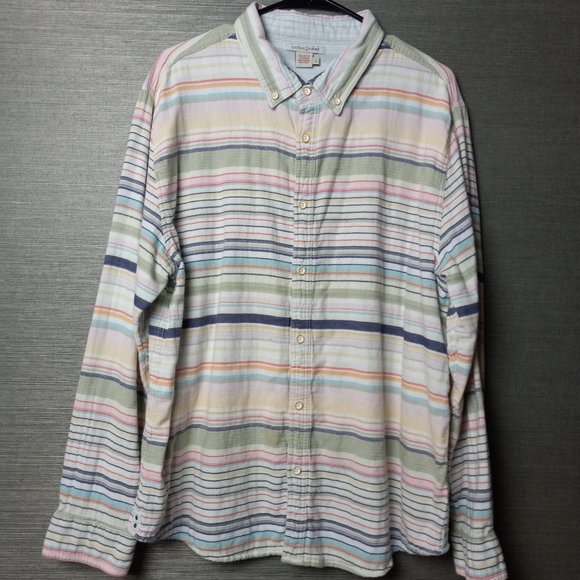 Carbon2Cobalt Striped Button-Down Shirt Large - Picture 1 of 10